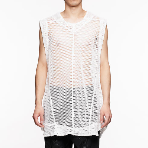 818KNM6-WHITE / メッシュシームドベスト - JULIUS